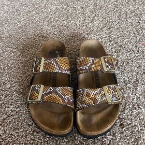 Birkenstock Arizona Snakeskin Sandals – Size 38 (US 7/7.5)